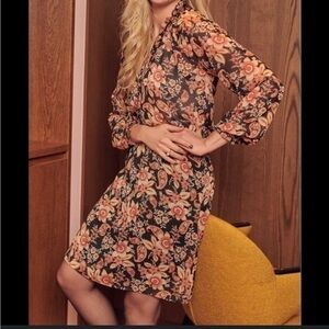 Esqualo floral long sleeve dress sz‎ 6